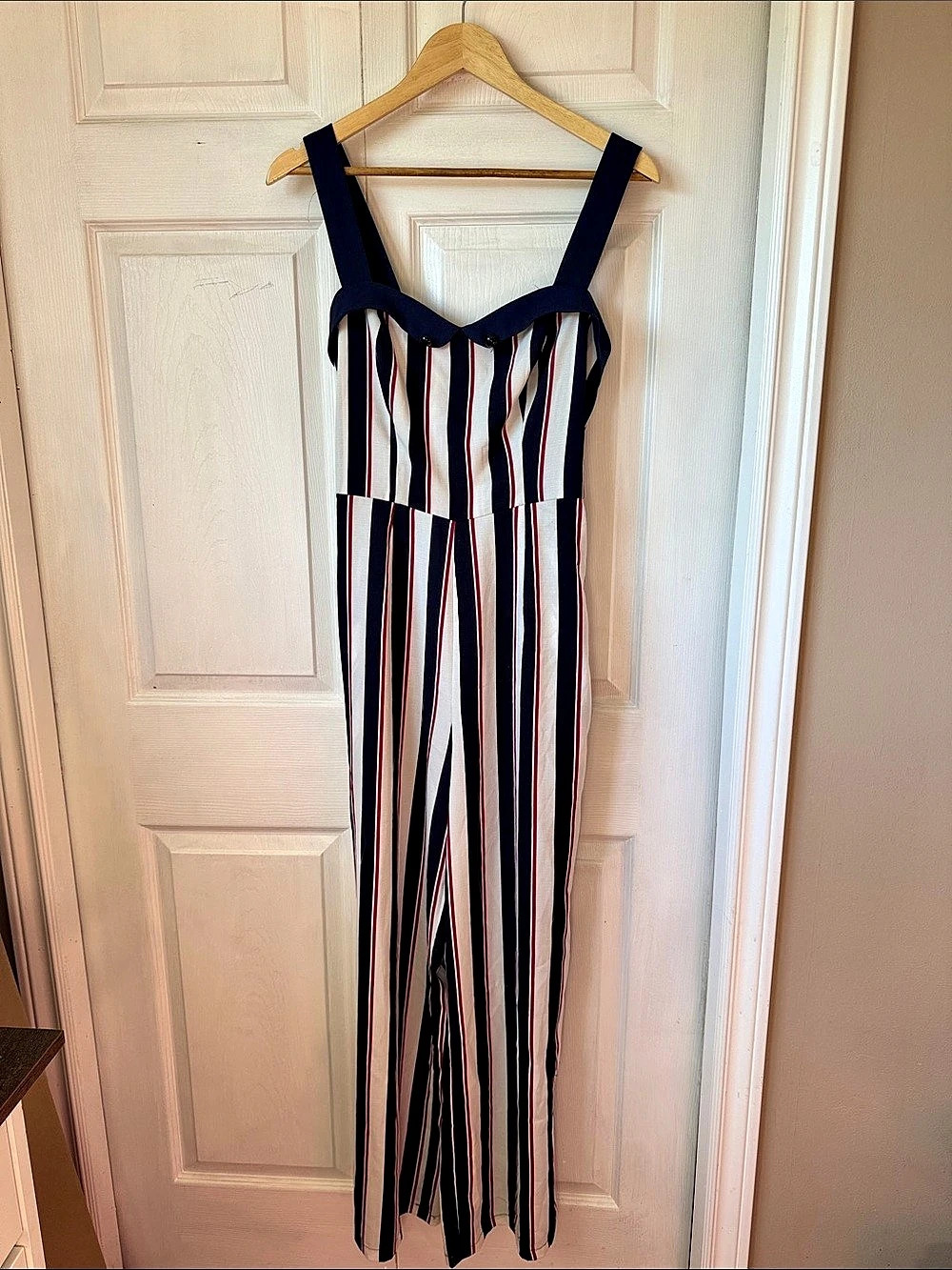Banned Apparel Dancing Days dress Striped Pantsuit in Blue & White Size M